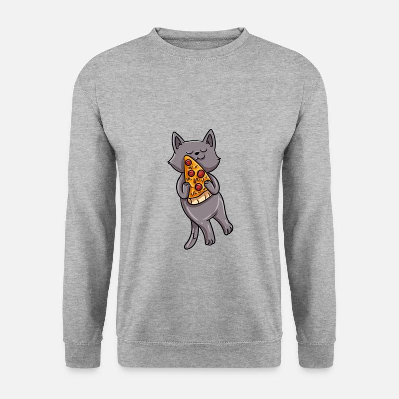 Cat pizza gift idea - Unisex Sweatshirt - salt & pepper
