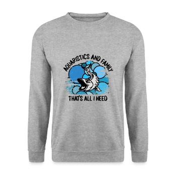 Aquarium Aquarists Fish Ornamental fish Aquaristics - Unisex Sweatshirt - salt & pepper - Front - Alina (178cm) & Michal (187cm)