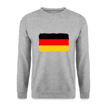 Drapeau de l’Allemagne Drapeau allemand Used Look Home - Sweat-shirt Unisexe - gris chiné - Devant - Alina (178cm) & Michal (187cm)