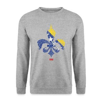 Bosna i Hercegovina Ljiljan - Unisex Sweatshirt - salt & pepper - Front - Alina (178cm) & Michal (187cm)