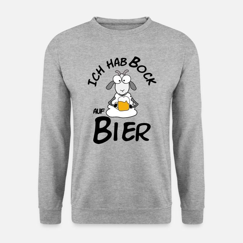 Statement Bier - Unisex Pullover - Weißgrau meliert