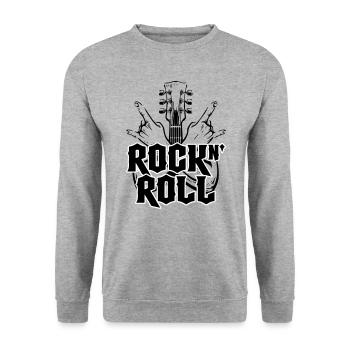Rock And Roll | Les couleurs peuvent être changées - Sweat-shirt Unisexe - gris chiné - Devant - Alina (178cm) & Michal (187cm)