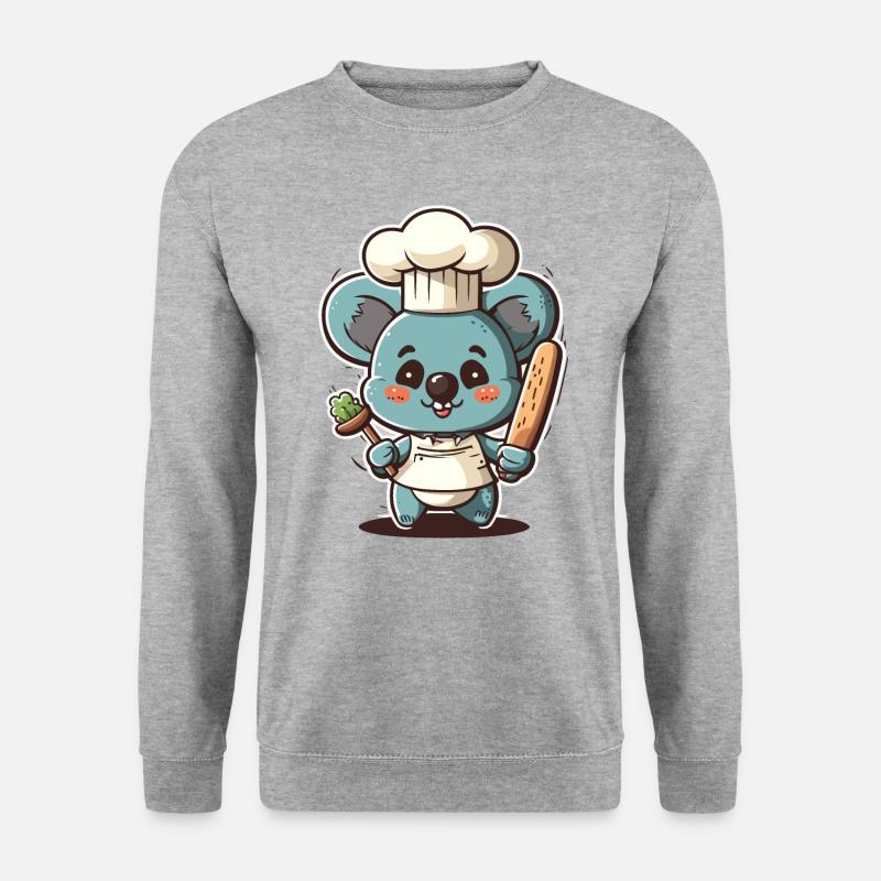 Koala Küche - Unisex Pullover - Weißgrau meliert