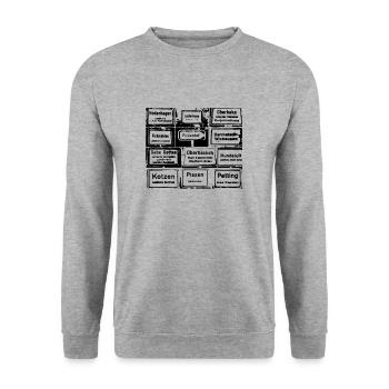 Noms de villes drôles, villes, Allemagne - Sweat-shirt Unisexe - gris chiné - Devant - Alina (178cm) & Michal (187cm)