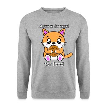 hungry cat - Unisex Sweatshirt - salt & pepper - Front - Alina (178cm) & Michal (187cm)