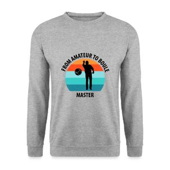 Boule Petanque Boccia Boules - Unisex Pullover - Weißgrau meliert - Vorne - Alina (178cm) & Michal (187cm)