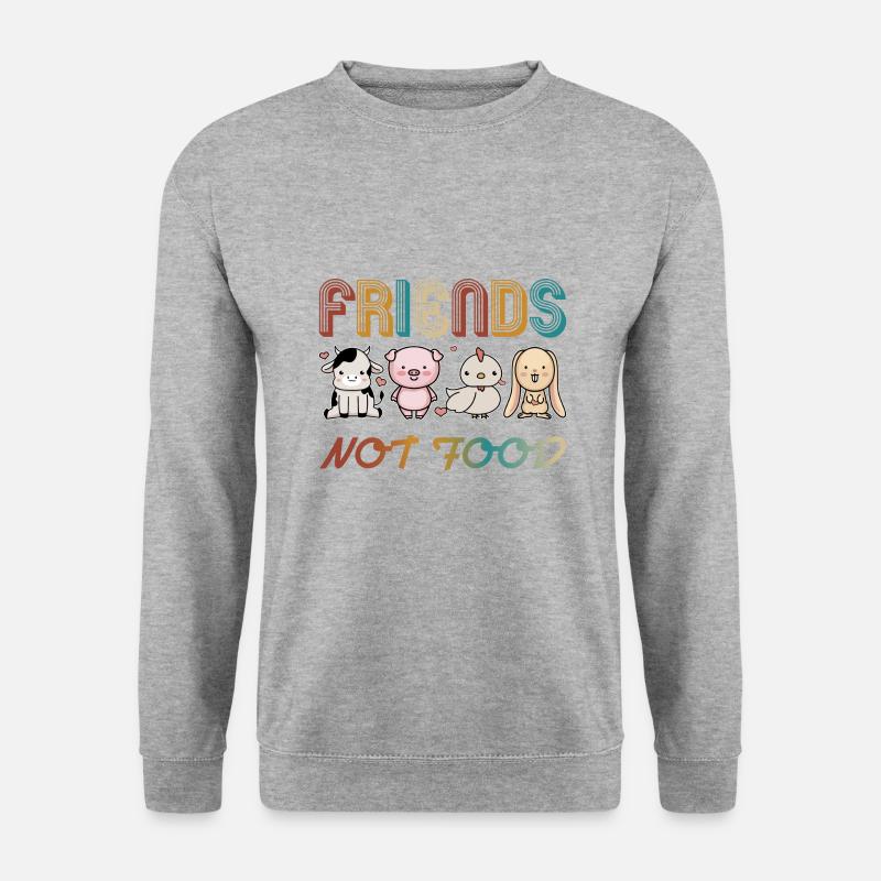 Friends Not Food Vegan Shirt - Unisex Pullover - Weißgrau meliert