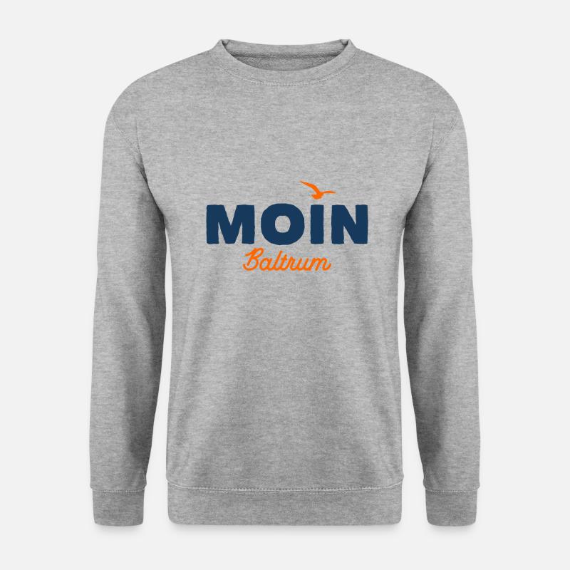 Nordsee Moin Baltrum - Unisex Pullover - Weißgrau meliert