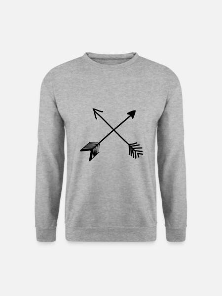 Hipster Pfeile, Vintage, Pfeil, Feder - Unisex Pullover - Weißgrau meliert
