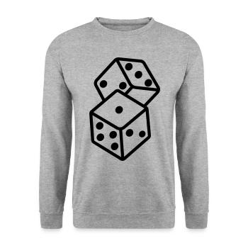 Symbole du casino Dice - Sweat-shirt Unisexe - gris chiné - Devant - Alina (178cm) & Michal (187cm)