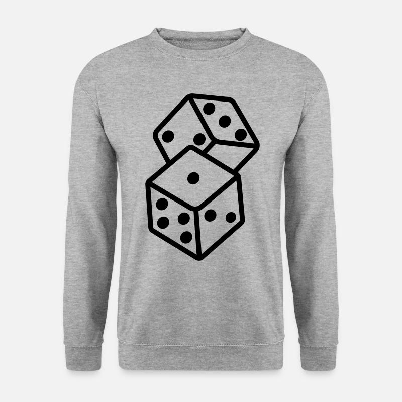 Würfel Casino Symbol - Unisex Pullover - Weißgrau meliert