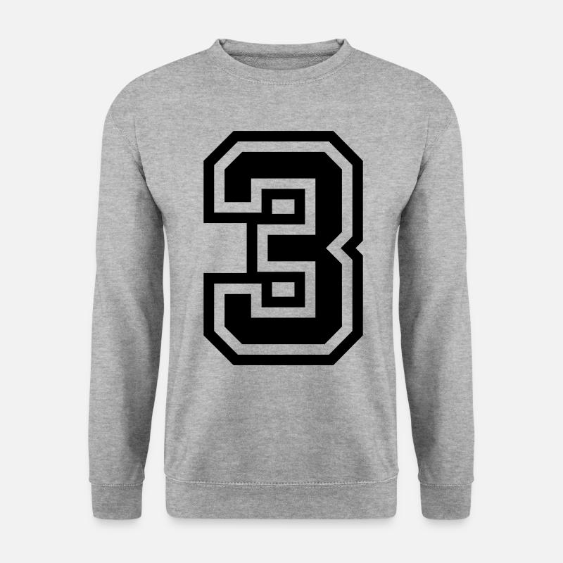 3 Zahl symbol - Unisex Pullover - Weißgrau meliert