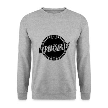 MEISTERKOCH 2 - Unisex Pullover - Weißgrau meliert - Vorne - Alina (178cm) & Michal (187cm)