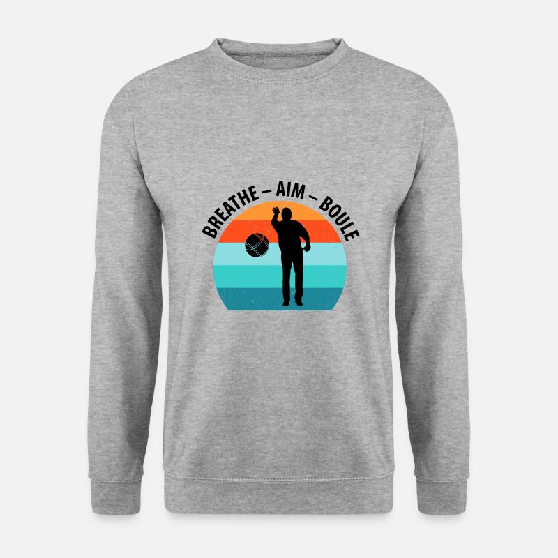 Boule Petanque Boccia Boules - Unisex Pullover - Weißgrau meliert