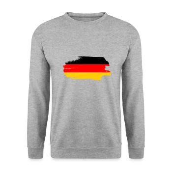 Allemagne Drapeau allemand Drapeau allemand Utilisé Look Patrie - Sweat-shirt Unisexe - gris chiné - Devant - Alina (178cm) & Michal (187cm)