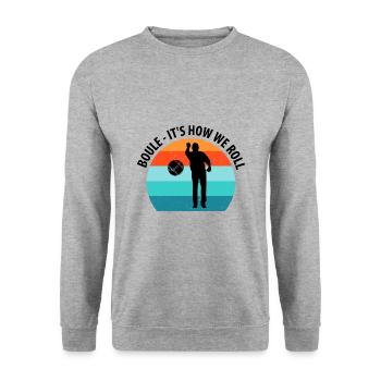 Boule Petanque Boccia Boules - Unisex Pullover - Weißgrau meliert - Vorne - Alina (178cm) & Michal (187cm)