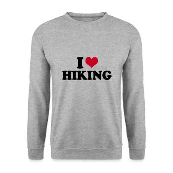 I Love Hiking - Unisex Sweatshirt - salt & pepper - Front - Alina (178cm) & Michal (187cm)