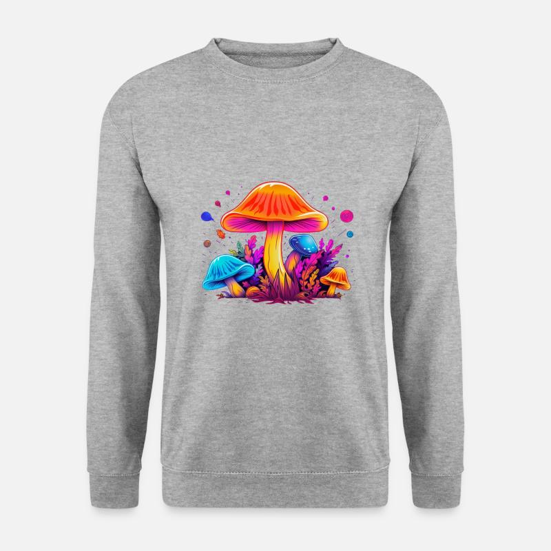 Magic Mushroom Design coloré - Sweat-shirt Unisexe - gris chiné