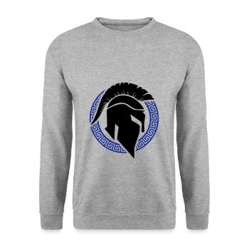 spartaner helm - Unisex Pullover - Weißgrau meliert - Vorne - Alina (178cm) & Michal (187cm)