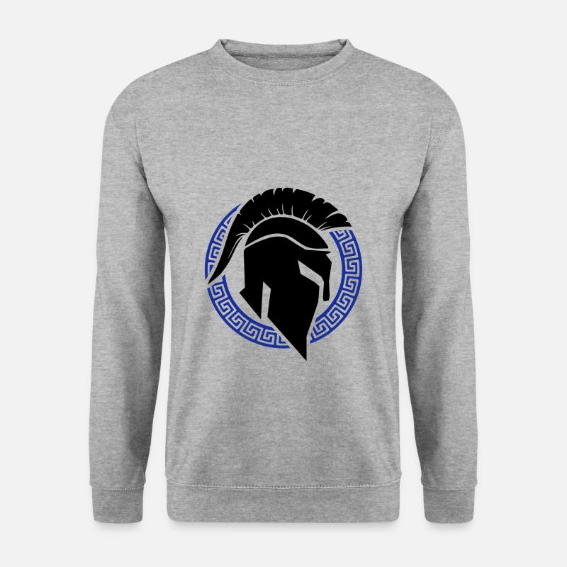 spartaner helm - Unisex Pullover - Weißgrau meliert