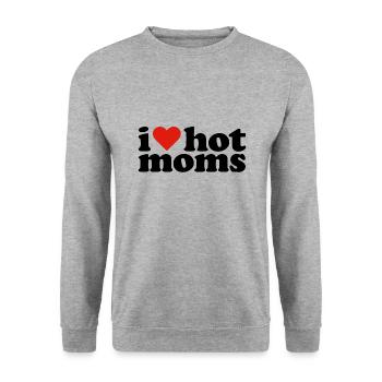 Ich liebe heiße Mütter - Unisex Pullover - Weißgrau meliert - Vorne - Alina (178cm) & Michal (187cm)