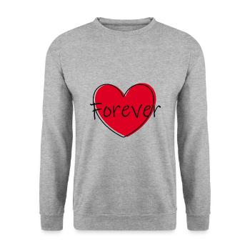 red heart red hearts red heart gift - Unisex Sweatshirt - salt & pepper - Front - Alina (178cm) & Michal (187cm)