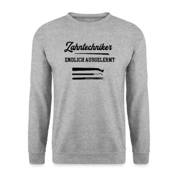 Zahntechniker Ausbildung Beruf Lehre Azubi Dental - Unisex Pullover - Weißgrau meliert - Vorne - Alina (178cm) & Michal (187cm)