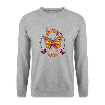 Fairy Soul Festival Look LGBTQ Cute - Unisex Sweatshirt - salt & pepper - Front - Alina (178cm) & Michal (187cm)