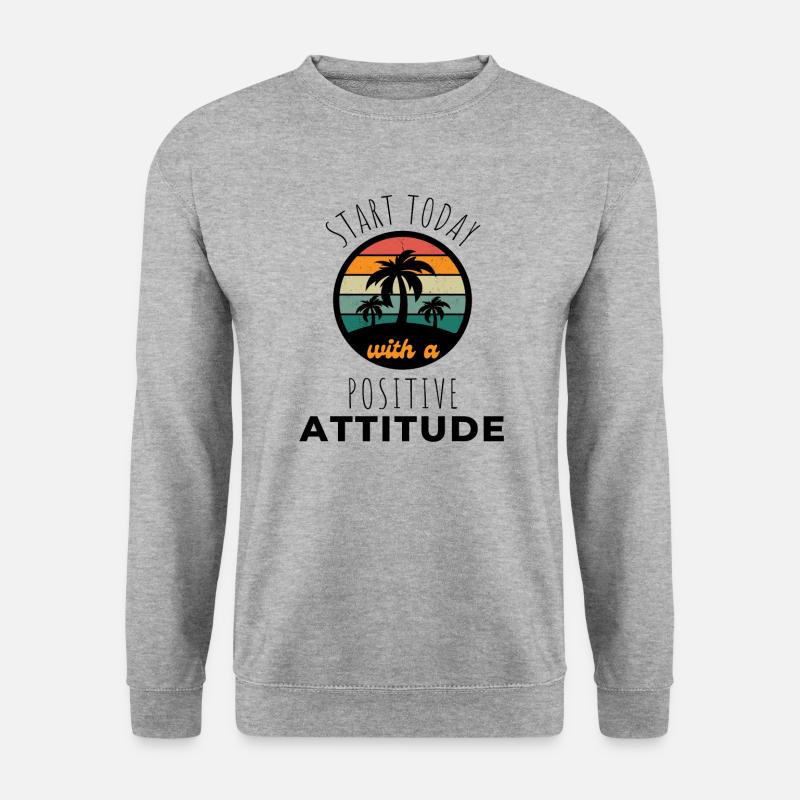 POSITIVE EINSTELLUNG MINDSET Motivation - Sweat-shirt Unisexe - gris chiné