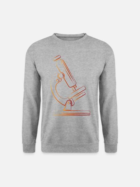Mikroskop Forschung Wissenschaft retro Geschenk - Unisex Pullover - Weißgrau meliert