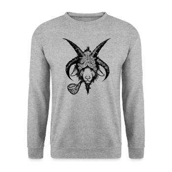Frost Pipes Demon Goat Black - Unisex Sweatshirt - salt & pepper - Front - Alina (178cm) & Michal (187cm)