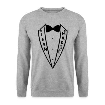 Married Team - Bow Tie Suit - Unisex Sweatshirt - salt & pepper - Front - Alina (178cm) & Michal (187cm)