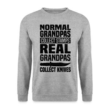 | de collecte de couteaux Knife Collector Hobby Idée cadeau - Sweat-shirt Unisexe - gris chiné - Devant - Alina (178cm) & Michal (187cm)