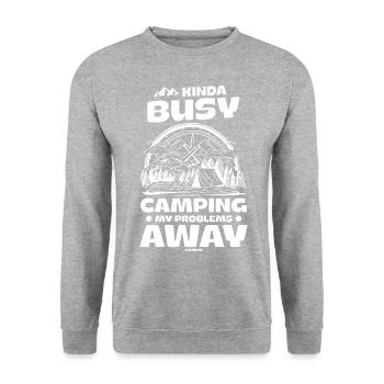 Camping - Unisex Pullover - Weißgrau meliert - Vorne - Alina (178cm) & Michal (187cm)