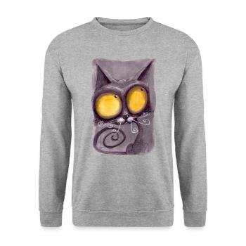 Serial Cat 15 - Unisex Sweatshirt - salt & pepper - Front - Alina (178cm) & Michal (187cm)