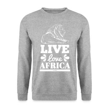 Safari Lion Dicton - Sweat-shirt Unisexe - gris chiné - Devant - Alina (178cm) & Michal (187cm)