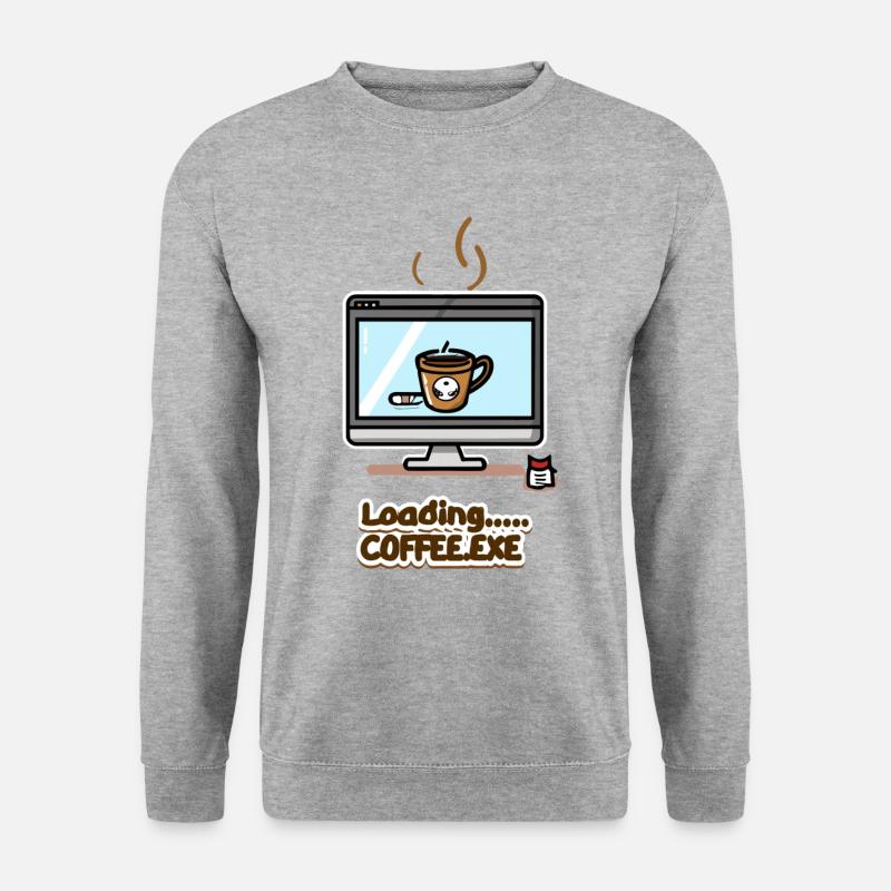 Loading... Coffee.exe - Unisex Pullover - Weißgrau meliert