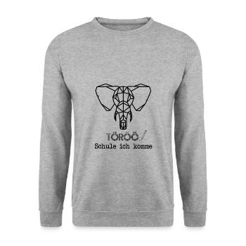 Schule ich komme! Töröö - Unisex Pullover - Weißgrau meliert - Vorne - Alina (178cm) & Michal (187cm)