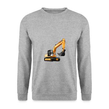 Bagger Geschenk Geschenkidee - Unisex Pullover - Weißgrau meliert - Vorne - Alina (178cm) & Michal (187cm)
