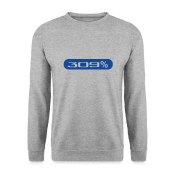 Logo 309% - Sweat-shirt Unisexe - gris chiné - Devant - Alina (178cm) & Michal (187cm)