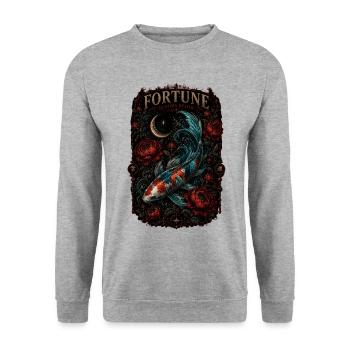 Fortune is not found—it blooms beneath the surface - Unisex Sweatshirt - salt & pepper - Front - Alina (178cm) & Michal (187cm)