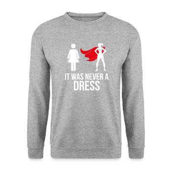 Frauen T-shirt Umhang Geschenk Emanze lustig - Unisex Pullover - Weißgrau meliert - Vorne - Alina (178cm) & Michal (187cm)