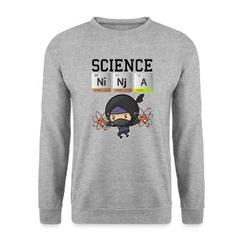 Science Ninja Design Funny Chemistry Elements - Unisex Sweatshirt - salt & pepper - Front - Alina (178cm) & Michal (187cm)