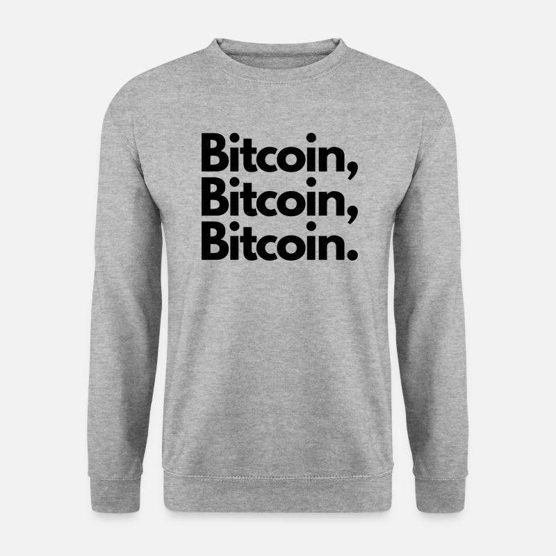 BITCOIN, BITCOIN, BITCOIN. - Unisex Pullover - Weißgrau meliert