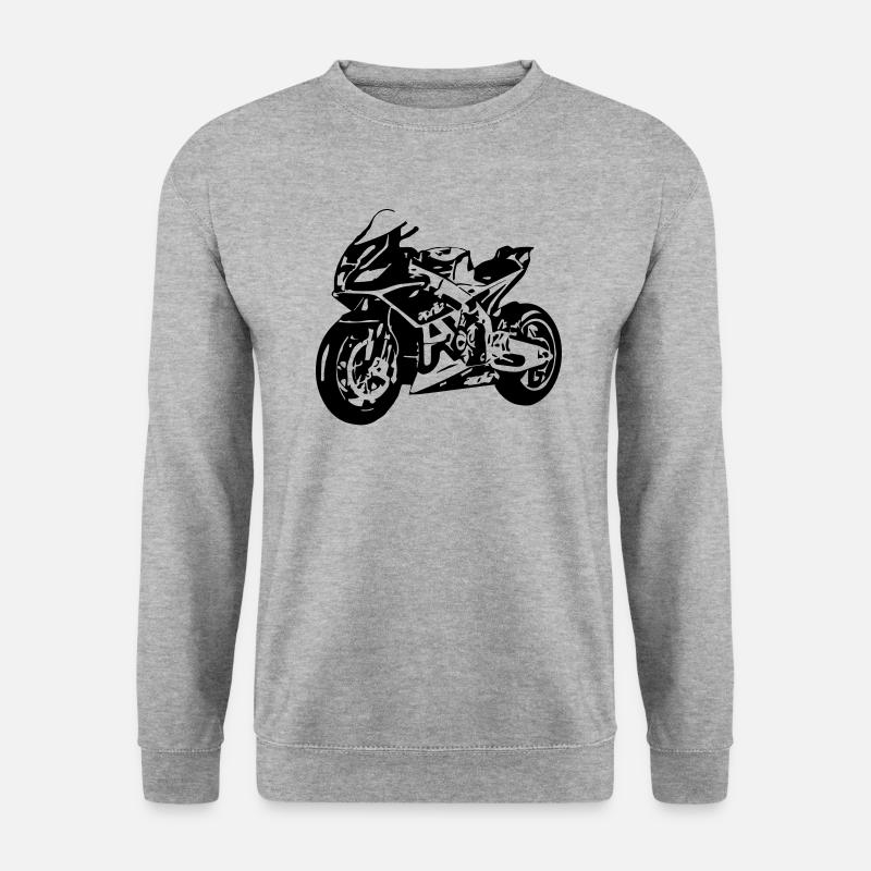 Motorrad - Unisex Pullover - Weißgrau meliert