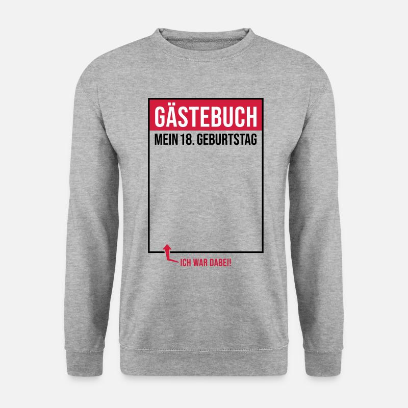 Gästebuch mein 18. Geburtstag zum Verewigen - Unisex Pullover - Weißgrau meliert