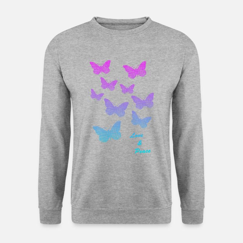 Love Peace - Unisex Pullover - Weißgrau meliert