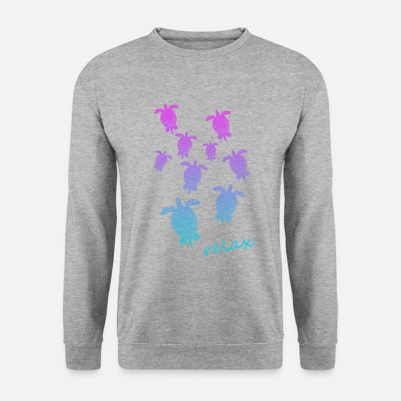 Schildkröten Turtle Relax chill out - Unisex Pullover - Weißgrau meliert