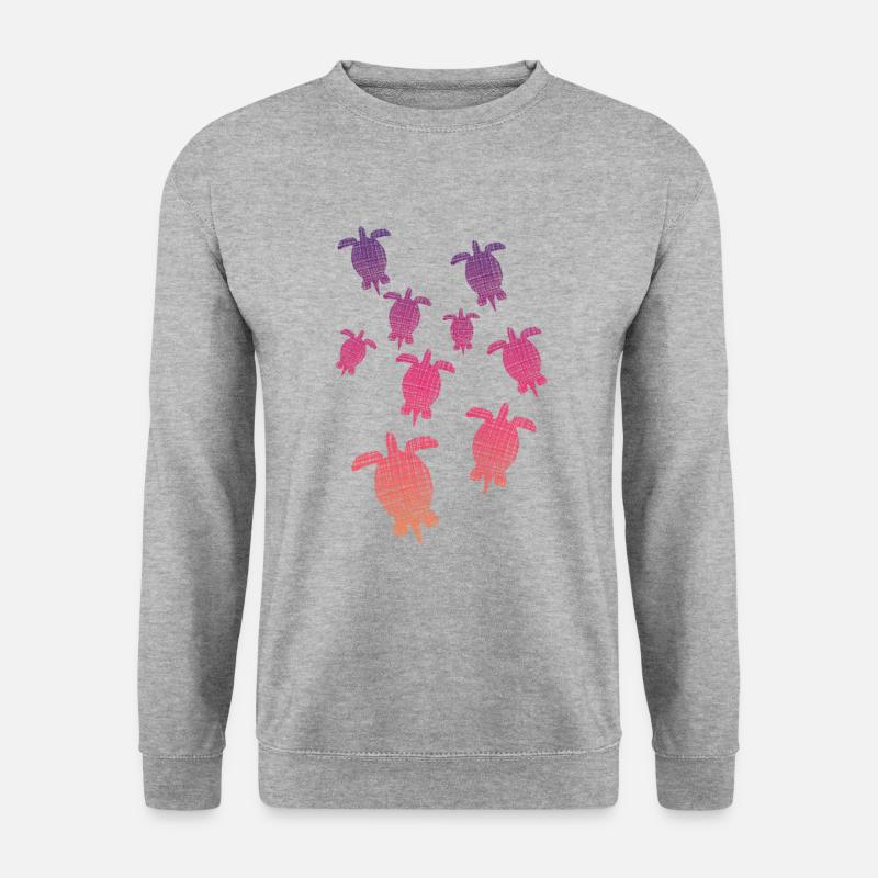 Schildkröten Turtle - Unisex Pullover - Weißgrau meliert
