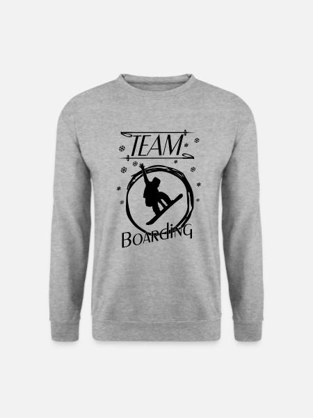 team boarding - Unisex Pullover - Weißgrau meliert
